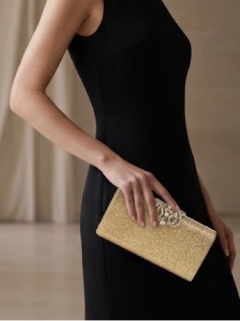 Gold formal clutch